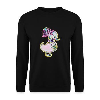 duck - Unisex Sweatshirt - black - Front - Alina (178cm) & Michal (187cm)