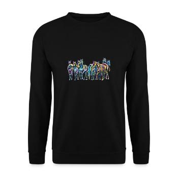 Les chevaux - Sweat-shirt Unisexe - noir - Devant - Alina (178cm) & Michal (187cm)