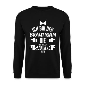 Junggesellenabschied - Unisex Pullover - Schwarz - Vorne - Alina (178cm) & Michal (187cm)