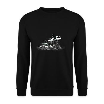 Killer whale - Unisex Sweatshirt - black - Front - Alina (178cm) & Michal (187cm)