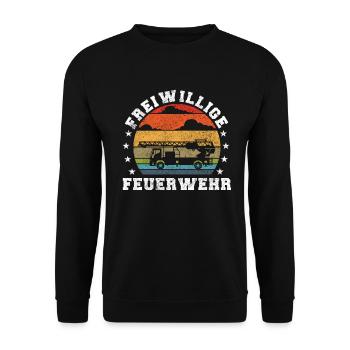 Freiwillige Feuerwehr - Unisex Pullover - Schwarz - Vorne - Alina (178cm) & Michal (187cm)