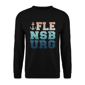 Flensburger Förde Flensburger Souvenir Geschenk - Unisex Pullover - Schwarz - Vorne - Alina (178cm) & Michal (187cm)