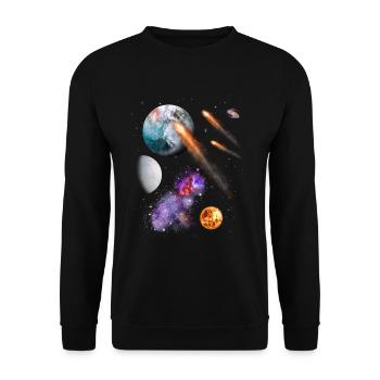 Universe - Unisex Sweatshirt - black - Front - Alina (178cm) & Michal (187cm)