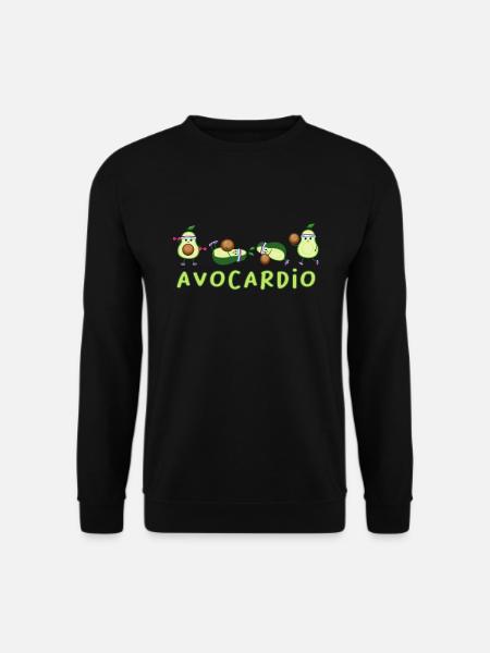 Avocado Spruch Fitness Avocardio - Unisex Pullover - Schwarz