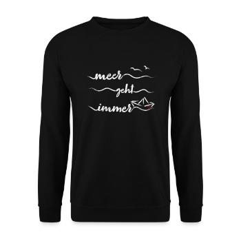 Papierschiff Meer Papierboot Papierschiffchen - Unisex Pullover - Schwarz - Vorne - Alina (178cm) & Michal (187cm)
