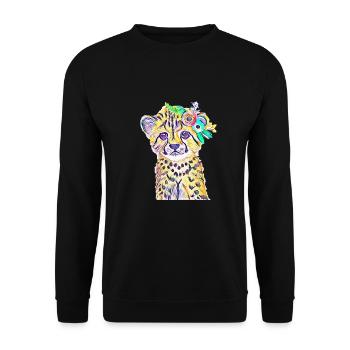 guépard - Sweat-shirt Unisexe - noir - Devant - Alina (178cm) & Michal (187cm)