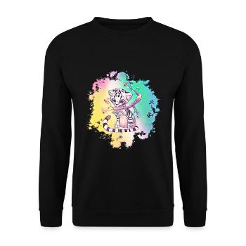 tiger - Unisex Sweatshirt - black - Front - Alina (178cm) & Michal (187cm)