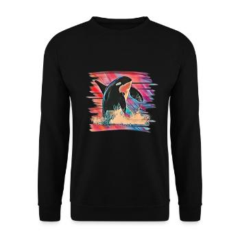 Orca - Unisex Sweatshirt - black - Front - Alina (178cm) & Michal (187cm)