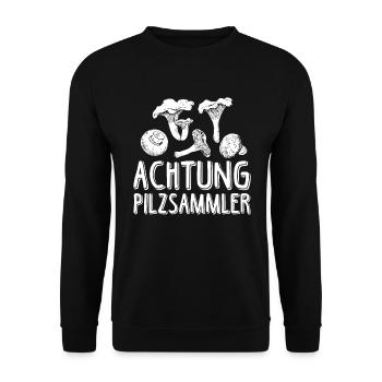Attention ramasseurs de champignons - cadeau de champignons - Sweat-shirt Unisexe - noir - Devant - Alina (178cm) & Michal (187cm)