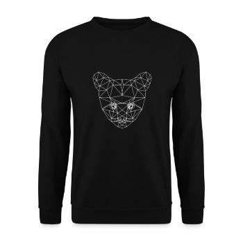 low poly art picture brown bear baby white gift - Unisex Sweatshirt - black - Front - Alina (178cm) & Michal (187cm)