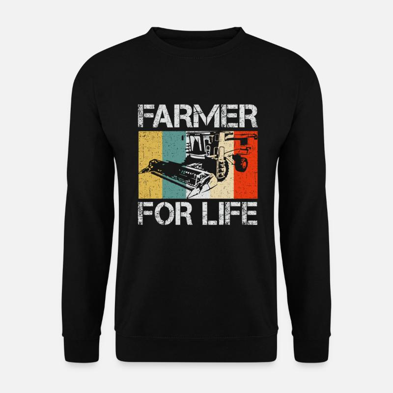 Farmer For Life - agriculteur de moissonneuse-batteuse - Sweat-shirt Unisexe - noir