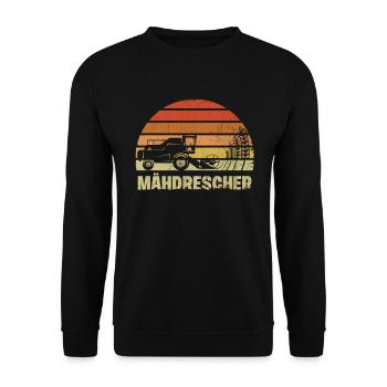 Hauptsache Voll Mähdrescher Saufen - Unisex Pullover - Schwarz - Vorne - Alina (178cm) & Michal (187cm)