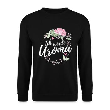 Du wirst Uroma Urgroßmutter Geschenk - Unisex Pullover - Schwarz - Vorne - Alina (178cm) & Michal (187cm)