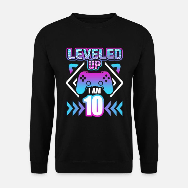 zehnter Geburtstag 10 Jahre Gaming Gamer Geschenk - Unisex Pullover - Schwarz