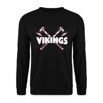 Vikings Axe - Anniversaire cadeau Viking - Sweat-shirt Unisexe - noir - Devant - Alina (178cm) & Michal (187cm)