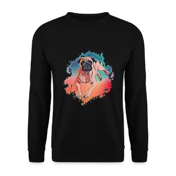 pug - Unisex Sweatshirt - black - Front - Alina (178cm) & Michal (187cm)