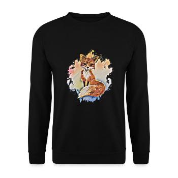 Fox - Unisex Sweatshirt - black - Front - Alina (178cm) & Michal (187cm)