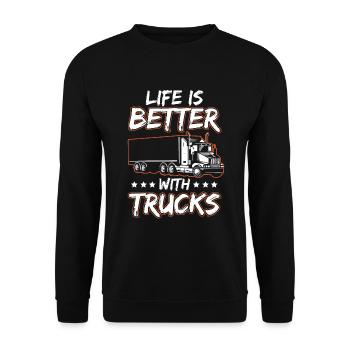 Avec Trucks Better Life Trucker - Sweat-shirt Unisexe - noir - Devant - Alina (178cm) & Michal (187cm)