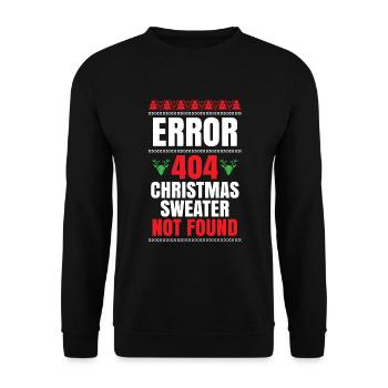 Error 404 - Christmas sweater not found - Unisex Sweatshirt - black - Front - Alina (178cm) & Michal (187cm)