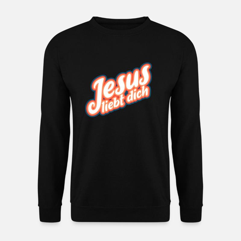 Jesus liebt dich retro Geschenk - Unisex Pullover - Schwarz
