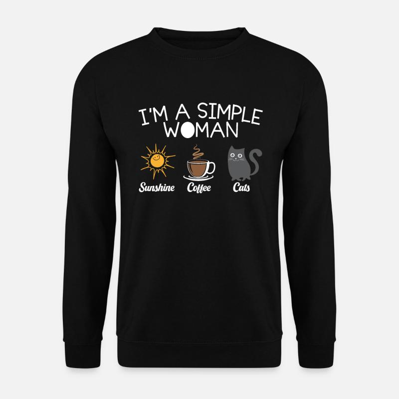 Katzen Shirt - Sonne Kaffee Katze - Unisex Pullover - Schwarz