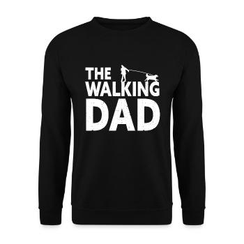 The walking DAD with dog - Unisex Sweatshirt - black - Front - Alina (178cm) & Michal (187cm)