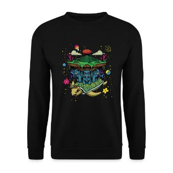 Champignon tortue ballon à air chaud éléphant - Sweat-shirt Unisexe - noir - Devant - Alina (178cm) & Michal (187cm)