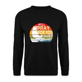 va prier pour toi demande juste - Sweat-shirt Unisexe - noir - Devant - Alina (178cm) & Michal (187cm)