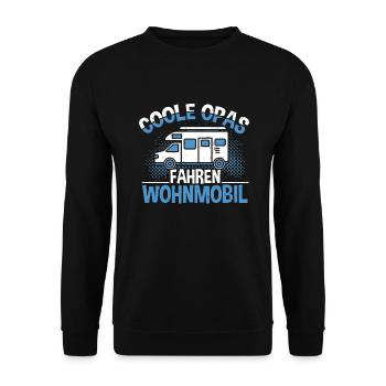 Camping Coole Opas fahren Wohnmobil - Unisex Pullover - Schwarz - Vorne - Alina (178cm) & Michal (187cm)