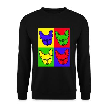 french bulldog t shirt women men - Unisex Sweatshirt - black - Front - Alina (178cm) & Michal (187cm)