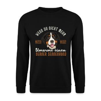 Berner Sennenhund Sennen Hund Geschenk - Unisex Pullover - Schwarz - Vorne - Alina (178cm) & Michal (187cm)