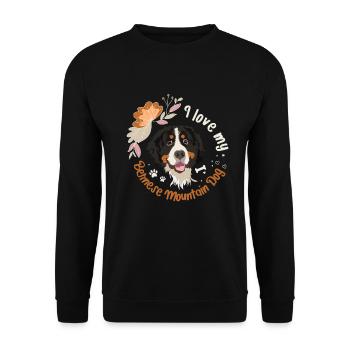 Berner Sennenhund Sennen Hund Besitzer - Unisex Pullover - Schwarz - Vorne - Alina (178cm) & Michal (187cm)