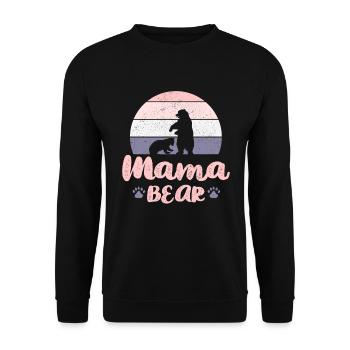 Mama Bear gift for mother mom bear - Unisex Sweatshirt - black - Front - Alina (178cm) & Michal (187cm)