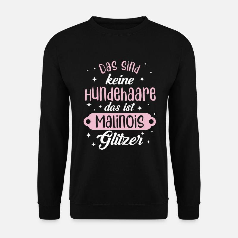 Belgian Malinois Glitzer Hundehaare Geschenkidee - Unisex Pullover - Schwarz