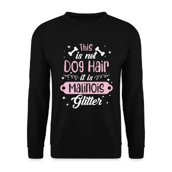 Idée cadeau belge de poils de chien à paillettes Malinois - Sweat-shirt Unisexe - noir - Devant - Alina (178cm) & Michal (187cm)