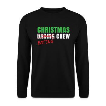 Weihnachten Essen Crew - Weihnachten Hemd - Unisex Pullover - Schwarz - Vorne - Alina (178cm) & Michal (187cm)