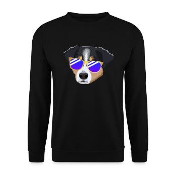 Appenzeller Sennenhund avec des lunettes de soleil - Sweat-shirt Unisexe - noir - Devant - Alina (178cm) & Michal (187cm)