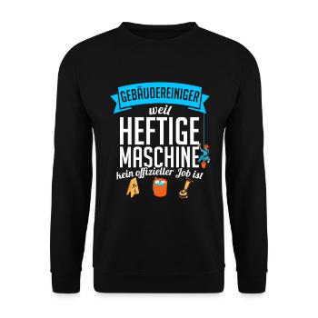 Geschenk für Gebäudereiniger - Unisex Pullover - Schwarz - Vorne - Alina (178cm) & Michal (187cm)