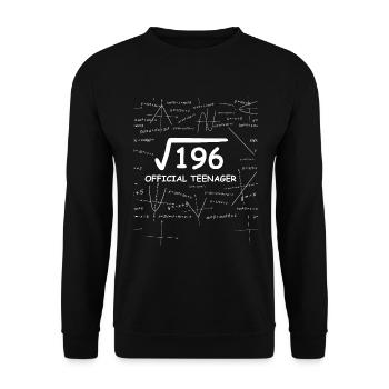 14e anniversaire 14 ans cadeau adolescent maths - Sweat-shirt Unisexe - noir - Devant - Alina (178cm) & Michal (187cm)