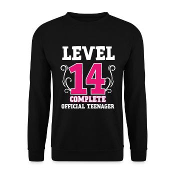 14e anniversaire fille cadeau adolescent 14 ans - Sweat-shirt Unisexe - noir - Devant - Alina (178cm) & Michal (187cm)