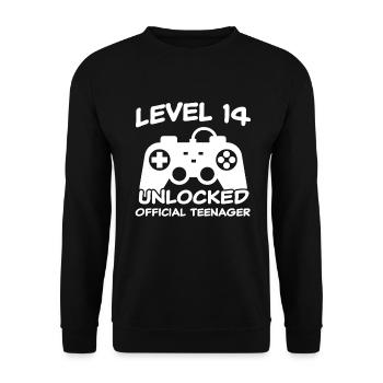 14e anniversaire joueur de cadeau adolescent 14 ans - Sweat-shirt Unisexe - noir - Devant - Alina (178cm) & Michal (187cm)