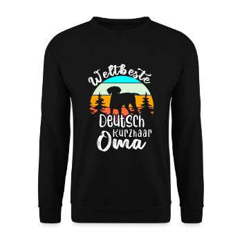 weltbeste deutsch kurzhaar oma - Unisex Pullover - Schwarz - Vorne - Alina (178cm) & Michal (187cm)