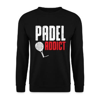 Padel Süchtig - Padel Tennis - Unisex Pullover - Schwarz - Vorne - Alina (178cm) & Michal (187cm)