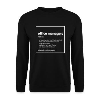 office manager - Unisex Pullover - Schwarz - Vorne - Alina (178cm) & Michal (187cm)