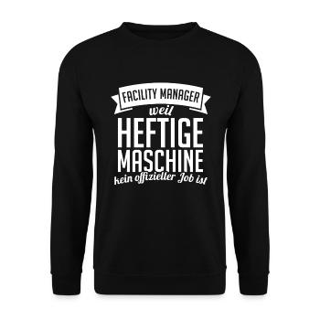 facility manager Hausmeister - Unisex Pullover - Schwarz - Vorne - Alina (178cm) & Michal (187cm)