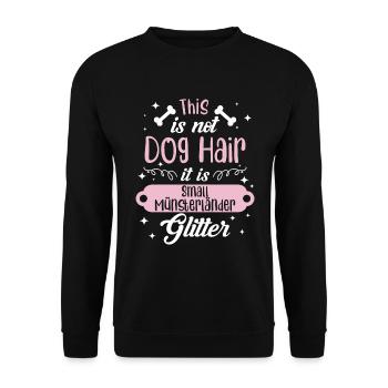 Kleiner Münsterländer Glitzer - Unisex Pullover - Schwarz - Vorne - Alina (178cm) & Michal (187cm)