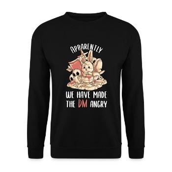 Tabletop Gaming Pen and Paper RPG Rabbit - Unisex Sweatshirt - black - Front - Alina (178cm) & Michal (187cm)