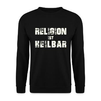 Religion Atheist - Unisex Pullover - Schwarz - Vorne - Alina (178cm) & Michal (187cm)