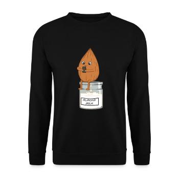 Militants des droits des animaux végétariens végétaliens au lait d'amande - Sweat-shirt Unisexe - noir - Devant - Alina (178cm) & Michal (187cm)