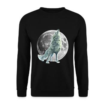wolf - Unisex Sweatshirt - black - Front - Alina (178cm) & Michal (187cm)